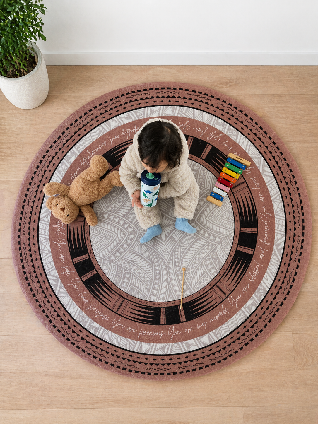 Samoan Toddler playing on 150cm mat